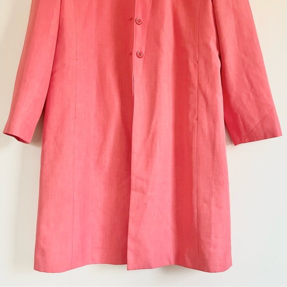 Oleg Cassini Salmon Pink Long Blazer Upper Buttons Workwear Professional Coat 14 - Picture 7 of 10